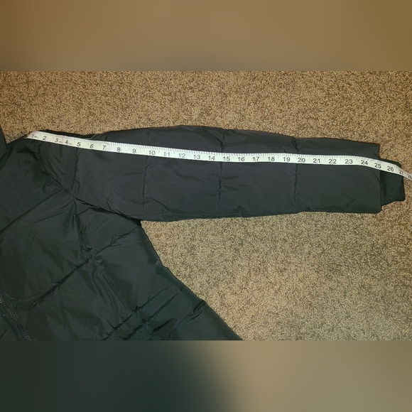 DKNY Black Long Puffer Coat, Size Medium - Picture 7 of 11